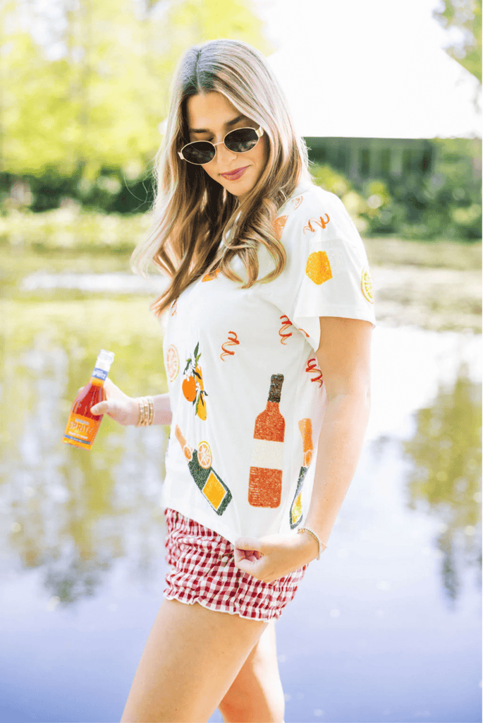 White Mimosa Icon TeeHeartland Retail ItemsQueen of SparklesThe Printed Peach Savannah