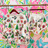 Beige Multi Christmas Icons Short