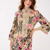 Shealyn 3/4 Sleeve Stretch Cotton Maxi Caftan