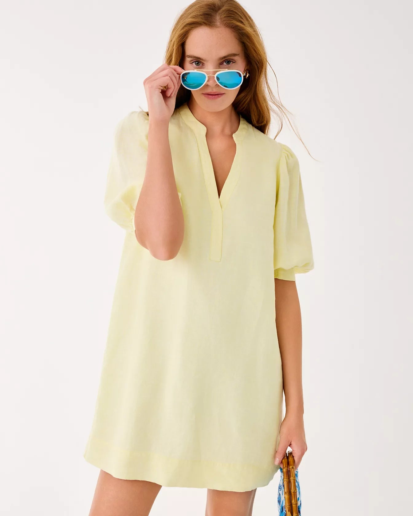Lilly Pulitzer Mialeigh Linen Dress - Limoncello X Resort White Lilly Pulitzer Mialeigh Linen Dress - Limoncello X Resort White