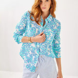 Sea View Linen Button Down Top