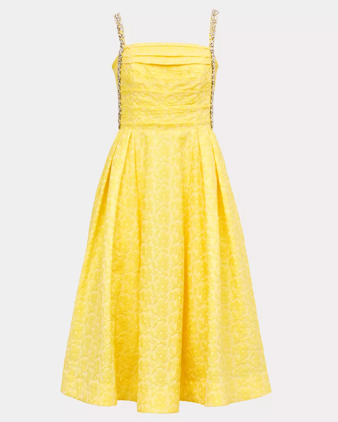 Lilly Pulitzer Carlina Beaded Midi Dress - Estelle Yellow Iridescent Floral Jacquard Lilly Pulitzer Carlina Beaded Midi Dress - Estelle Yellow Iridescent Floral Jacquard