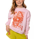 Kids Pink & Green Colorblock Orange QOS Logo Short