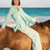 31" Mirabella High Rise Linen Palazzo Pant