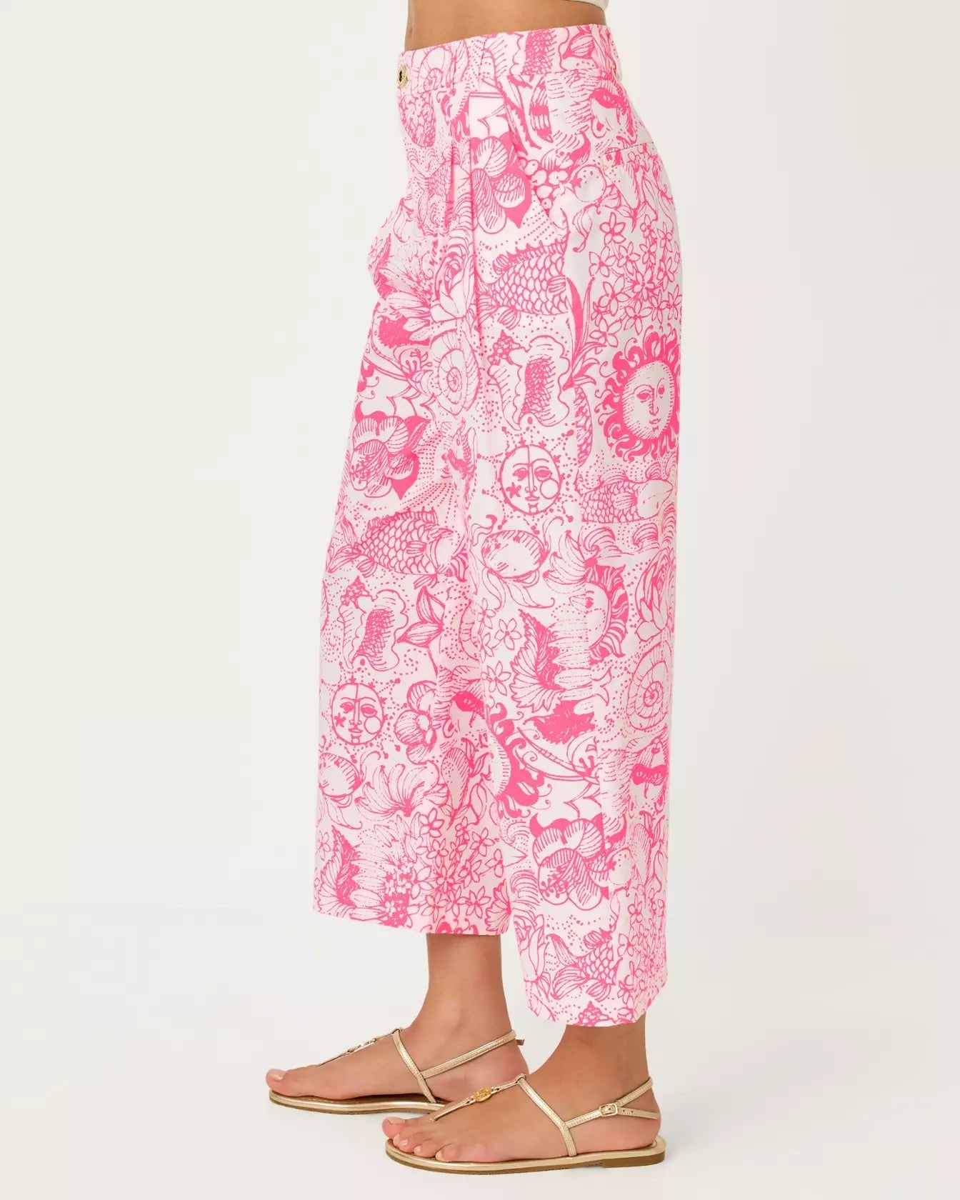 25" Mandalay Wide Leg Crop PantWomen - Bottoms - PantsLILLY PULITZERThe Printed Peach Savannah