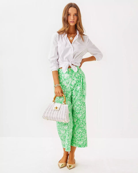 25" Mandalay Wide Leg Crop PantWomens - Bottoms - PantsLILLY PULITZERThe Printed Peach Savannah