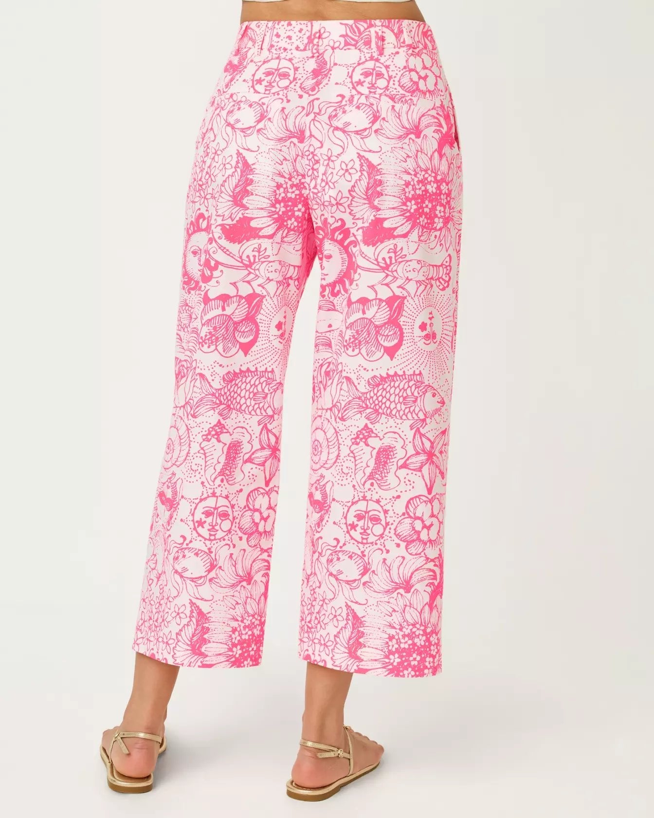 25" Mandalay Wide Leg Crop PantWomen - Bottoms - PantsLILLY PULITZERThe Printed Peach Savannah