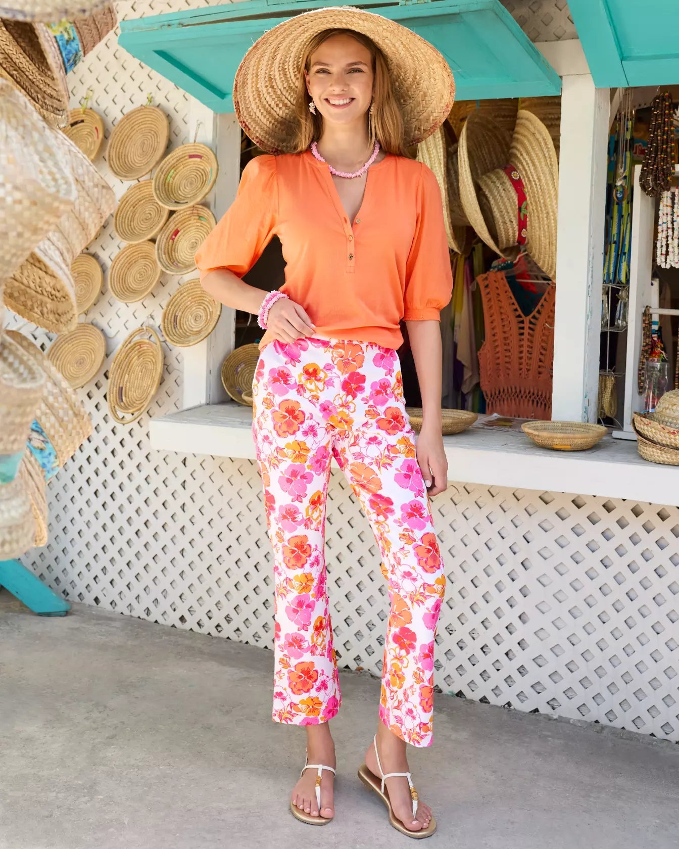 27" Carwyn High Rise Crop Flare PantWomen - Bottoms - PantsLILLY PULITZERThe Printed Peach Savannah