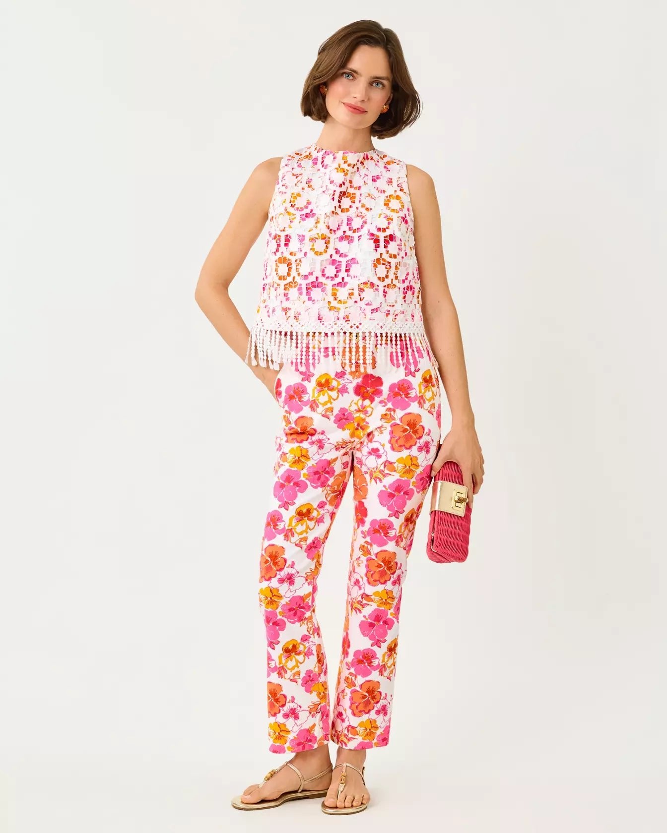 27" Carwyn High Rise Crop Flare PantWomen - Bottoms - PantsLILLY PULITZERThe Printed Peach Savannah