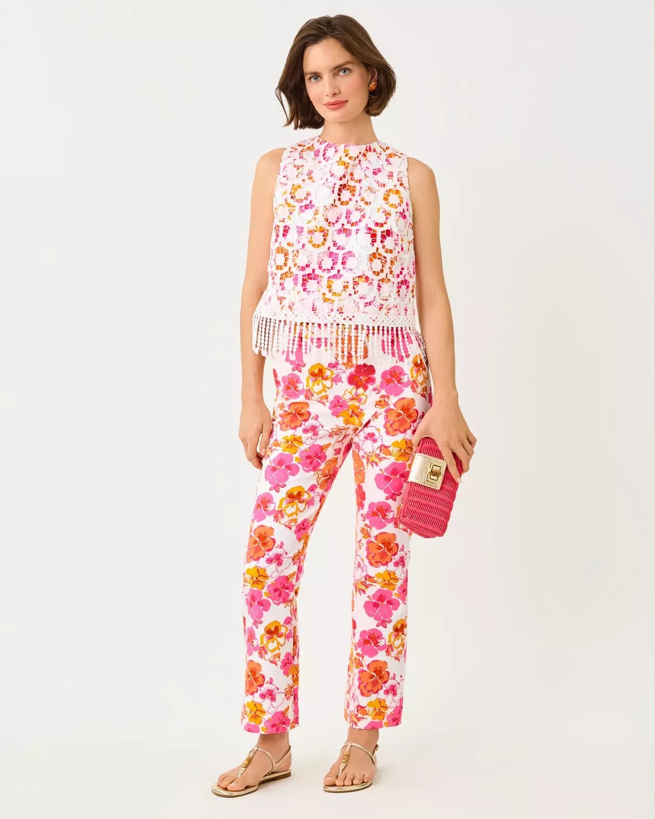 27" Carwyn High Rise Crop Flare PantWomen - Bottoms - PantsLILLY PULITZERThe Printed Peach Savannah