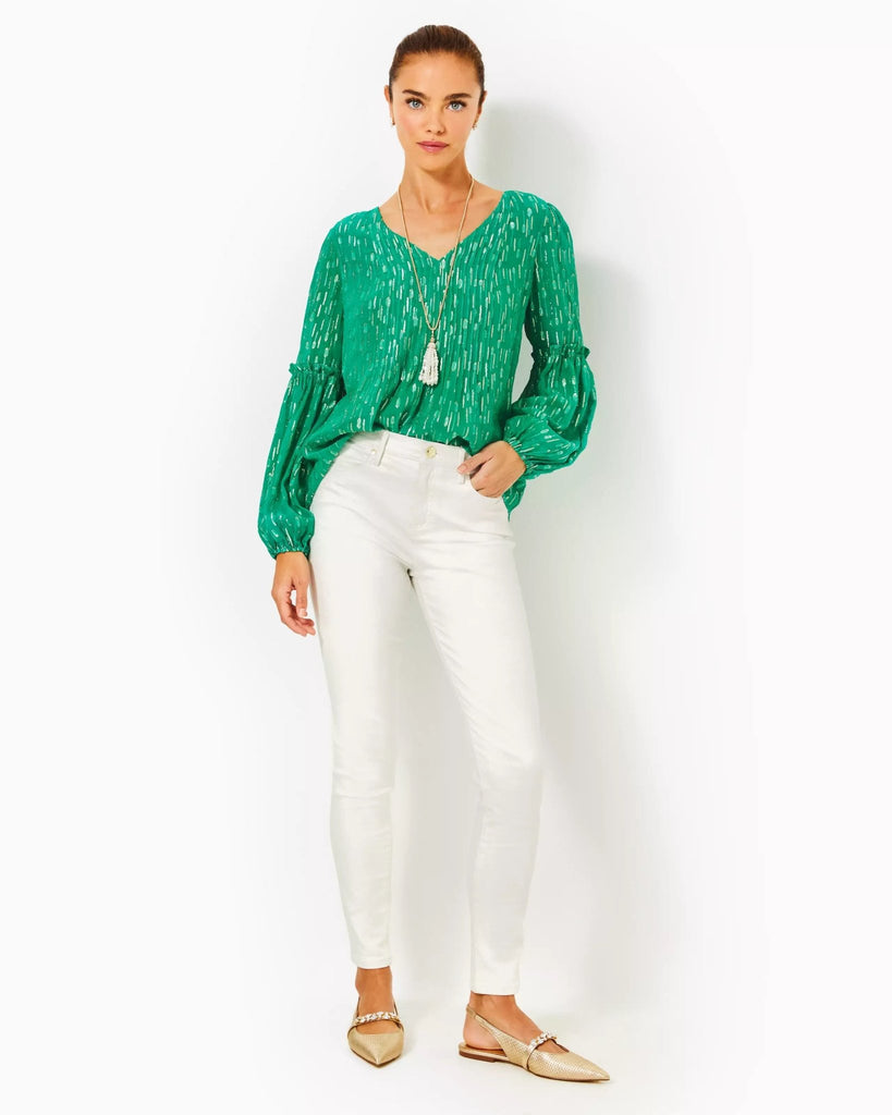 29" Eagan Shimmer Denim High Rise Skinny JeanHeartland Retail ItemsLILLY PULITZERThe Printed Peach Savannah