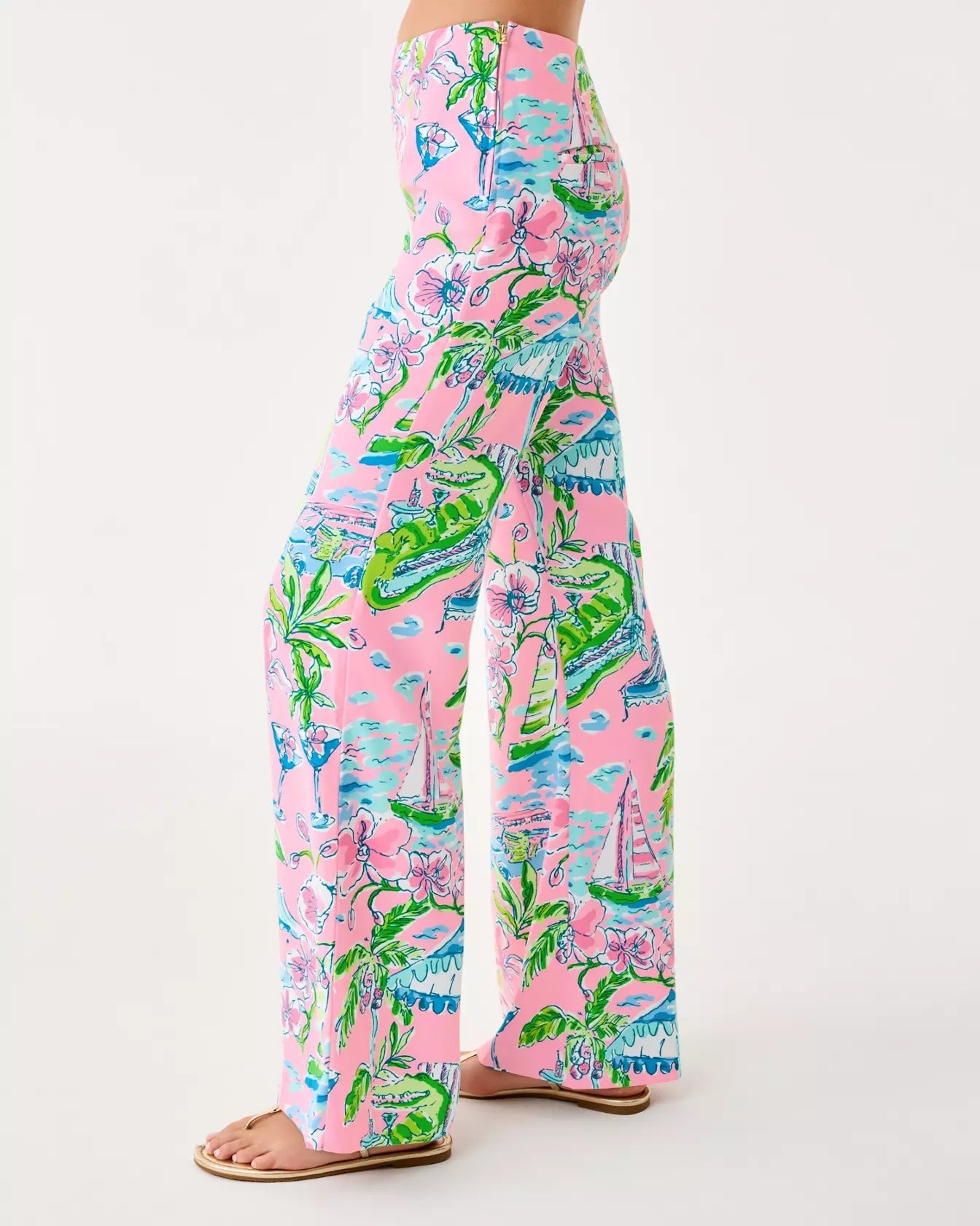 33" Polyanna High Rise Palazzo PantWomen - Bottoms - PantsLILLY PULITZERThe Printed Peach Savannah