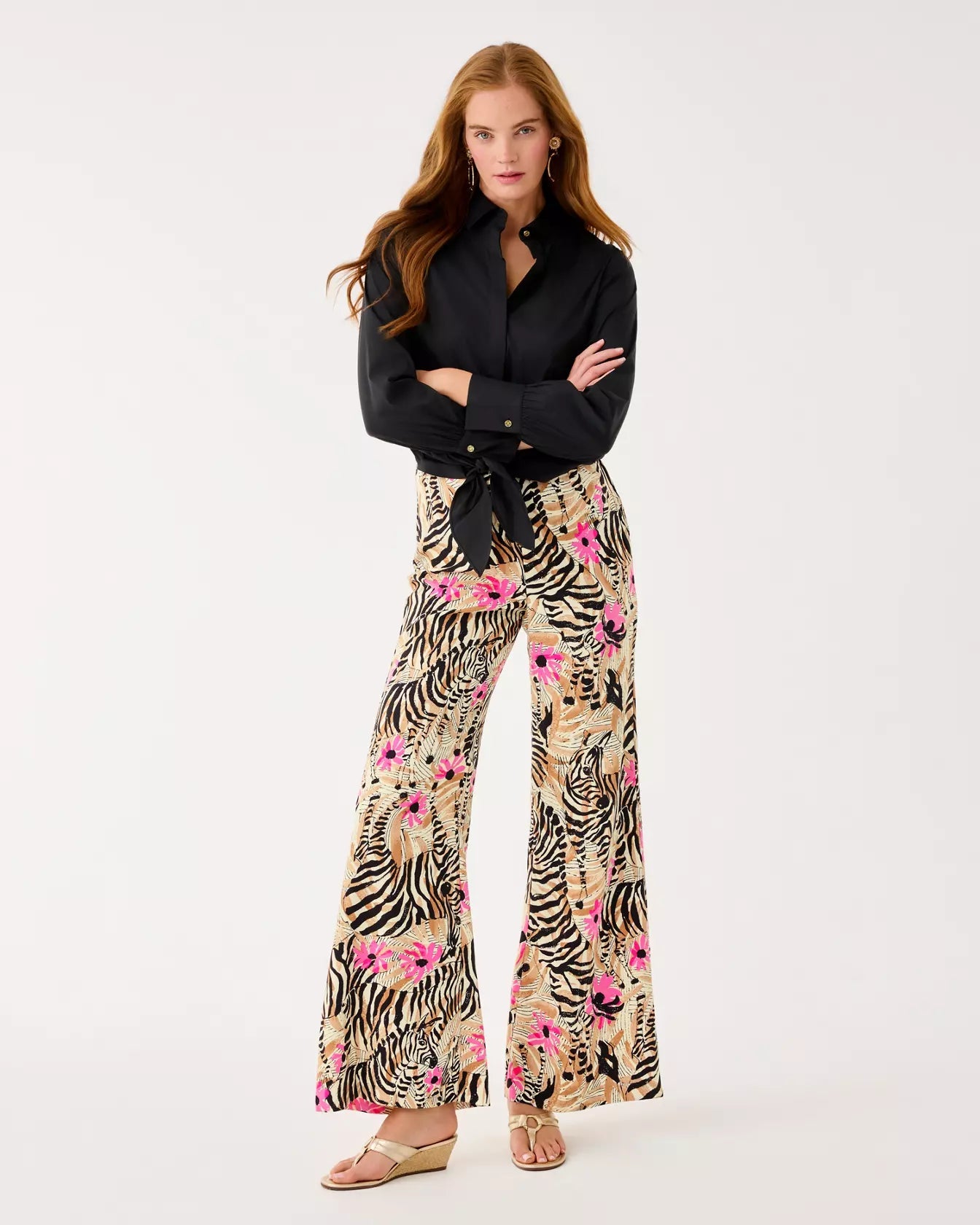 33" Polyanna High Rise Palazzo PantWomen - Bottoms - PantsLILLY PULITZERThe Printed Peach Savannah
