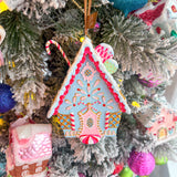 Rainbow Gingerbread Cottage Ornament