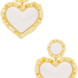 Heart Ruffle Drop Earrings