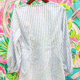 Striped Lemon Tree in Pot Button Up Dress