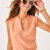 Kavalla Sleeveless Ruffle Top