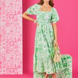Hadly Short Sleeve Smocked Maxi Dress