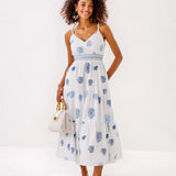 Zanna Embroidered Cotton Midi Dress