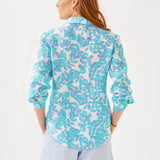 Sea View Linen Button Down Top