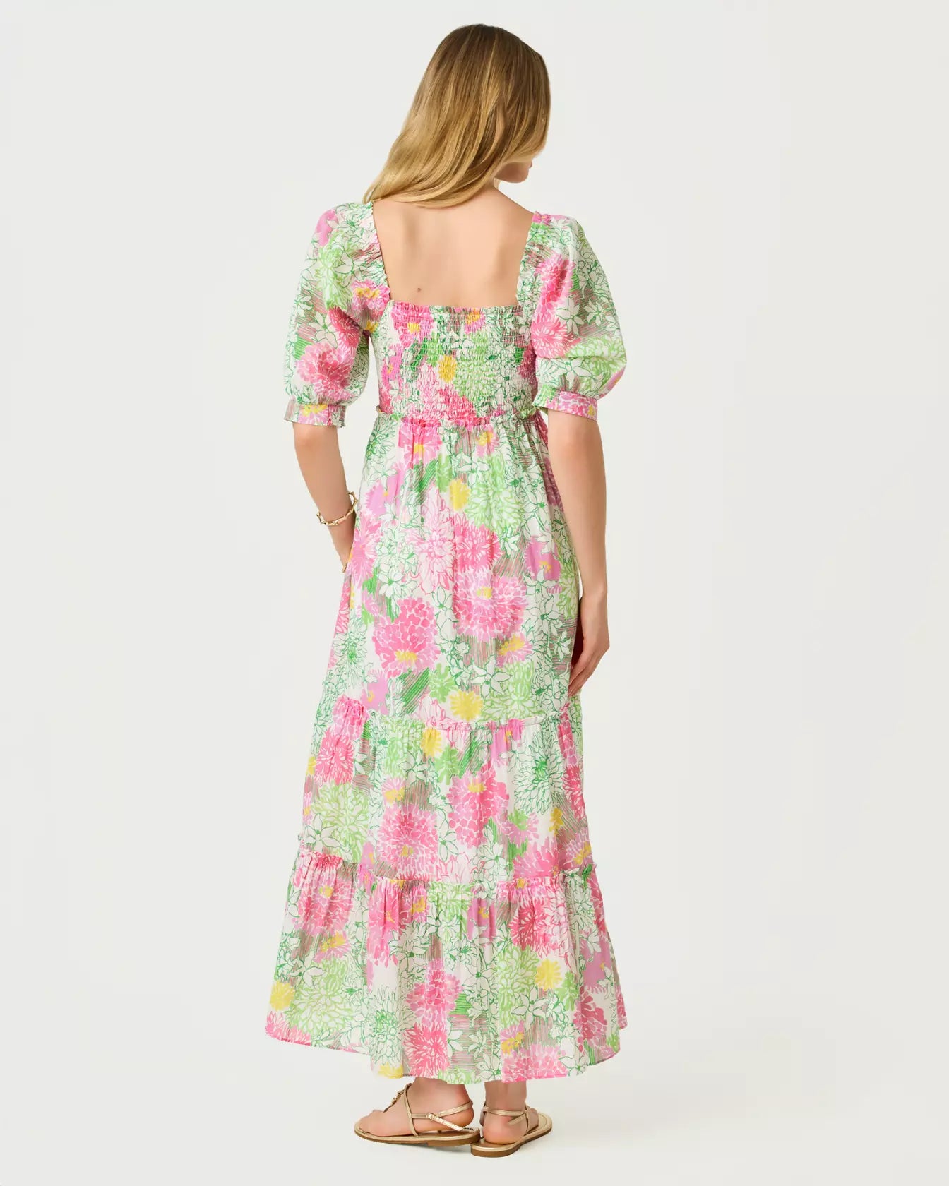 lilly pulitzer maxi dress Lilly Pulitzer Hadly Short Sleeve Smocked Maxi Dress