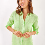Sea View Linen Button Down Top