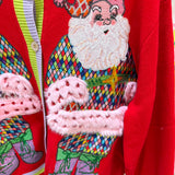 Red Rainbow Santa Button Up Cardigan