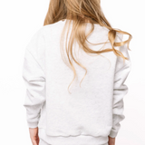 Kids Grey Colorblock Gingham QOS Card Logo Sweatshirt