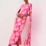 Madelyn Silk Boat Neck Maxi Caftan