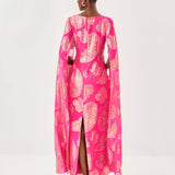 Madelyn Silk Boat Neck Maxi Caftan