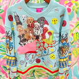 Aqua Dogs on Santas Sleigh Sweatshirt