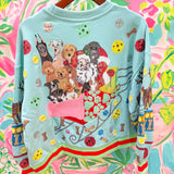Aqua Dogs on Santas Sleigh Sweatshirt