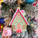 Rainbow Gingerbread Cottage Ornament