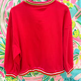 Red Multi Hat Metallic Santa Sweatshirt