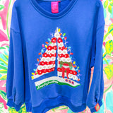 Navy Christmas Sailboat Sweatshirt