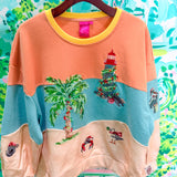 Multi Christmas Beach Scene Sweatshirt
