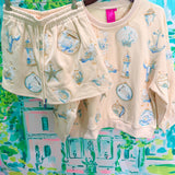 Ivory & Mint Coastal Sea Shell Skort
