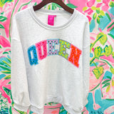 Grey Polka Dot 'Queen' Sweatshirt