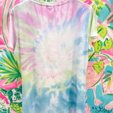 Multi Tie Dye QOS Logo Card Tee Dress