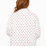 Licensed White Scattered Rhinestone Sequin, Rhinestone & Beaded Polar Express Train Mockneck Sweatshirt