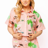 Orange Stripe Dog at the Beach Cotton Top