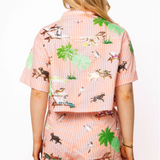 Orange Stripe Dog at the Beach Cotton Short