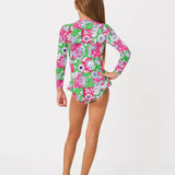 UPF 50+ Girls Denning Rashguard Swimsuit