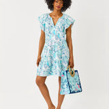 Norella Flutter Sleeve Linen Dress