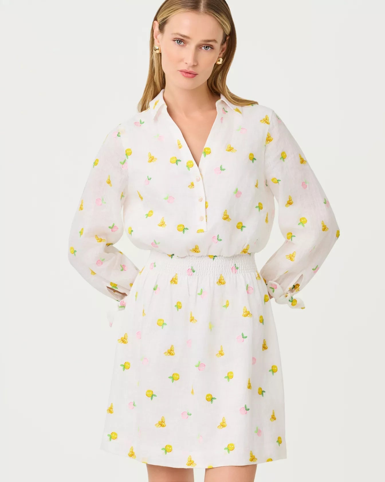Abralynn Linen ShirtdressWomen - DressesLILLY PULITZERThe Printed Peach Savannah