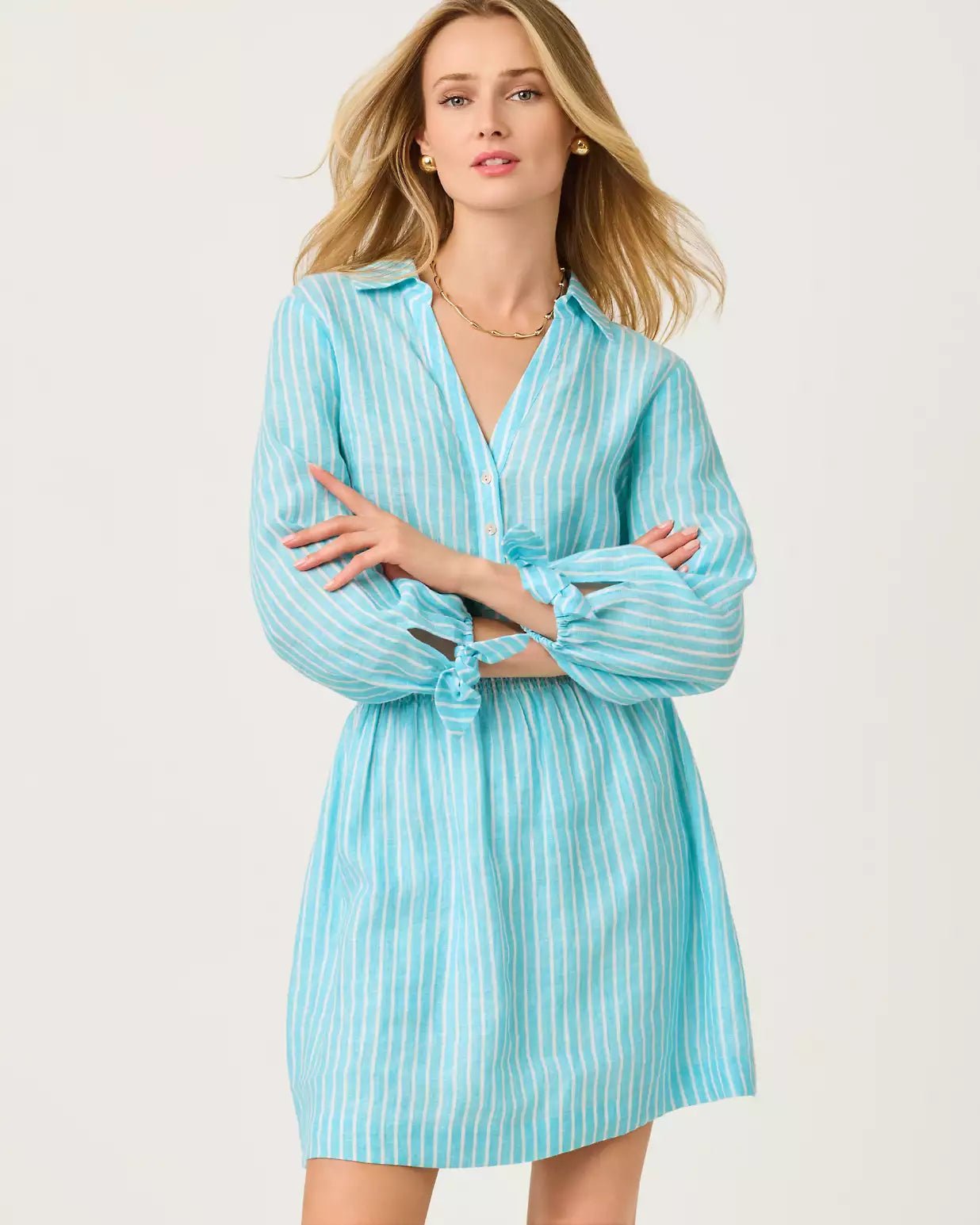 Abralynn Linen ShirtdressLILLY PULITZERThe Printed Peach Savannah