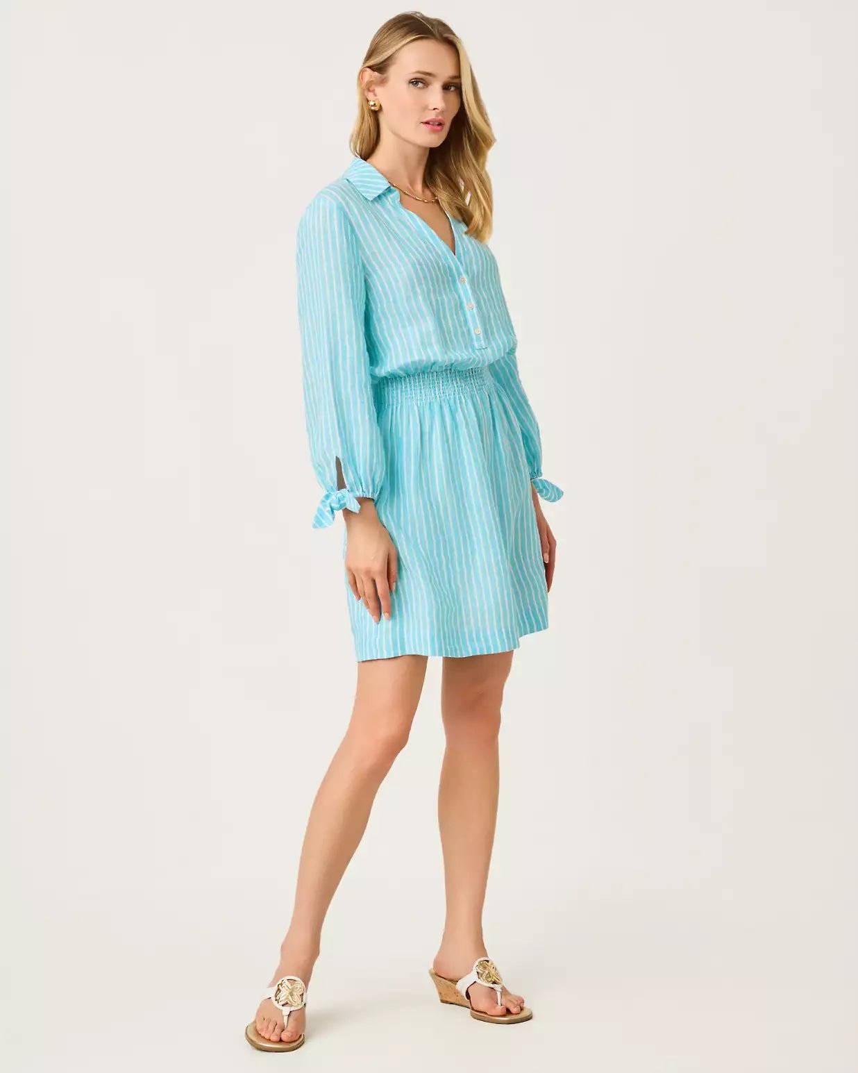 Abralynn Linen ShirtdressLILLY PULITZERThe Printed Peach Savannah