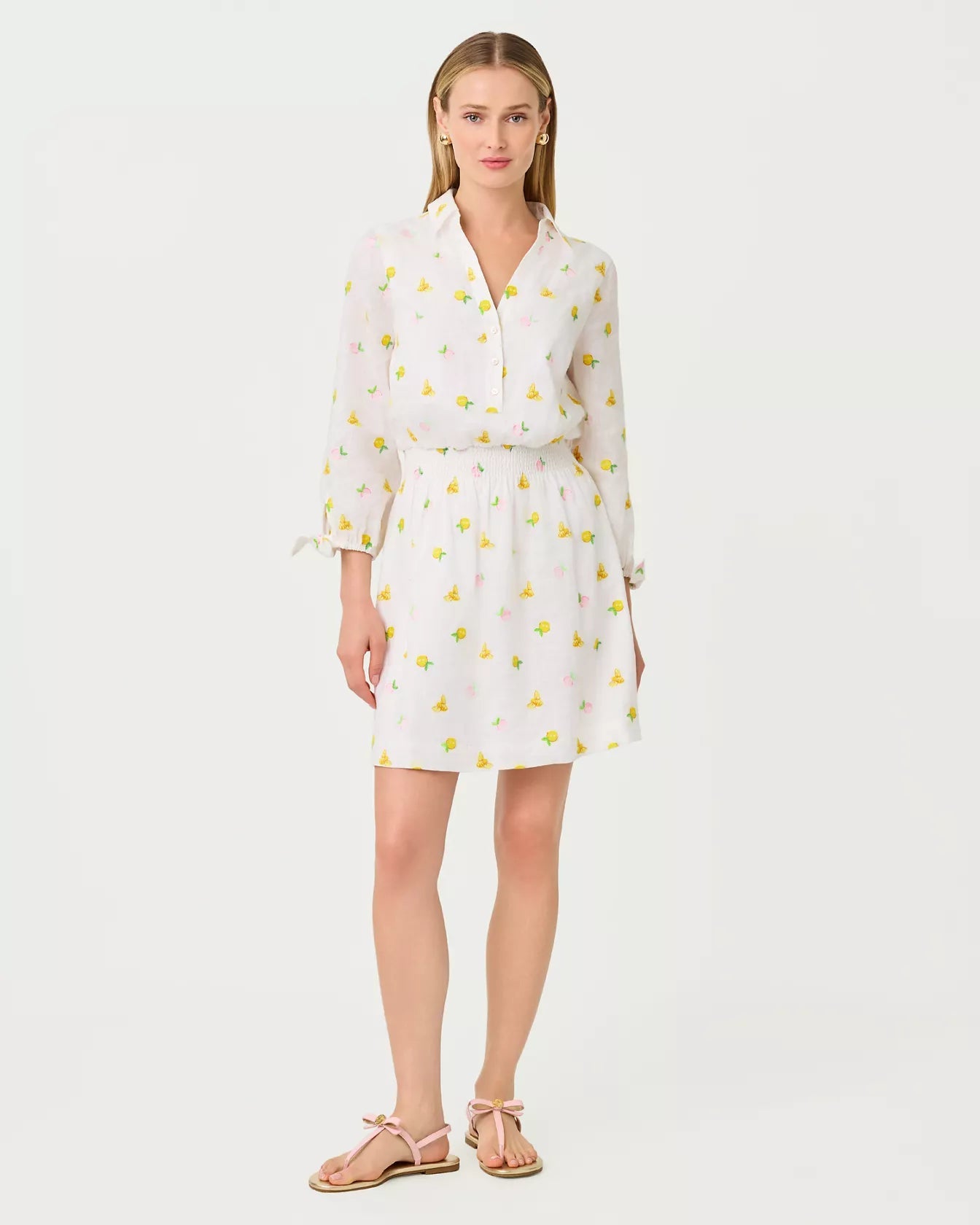 Abralynn Linen ShirtdressWomen - DressesLILLY PULITZERThe Printed Peach Savannah