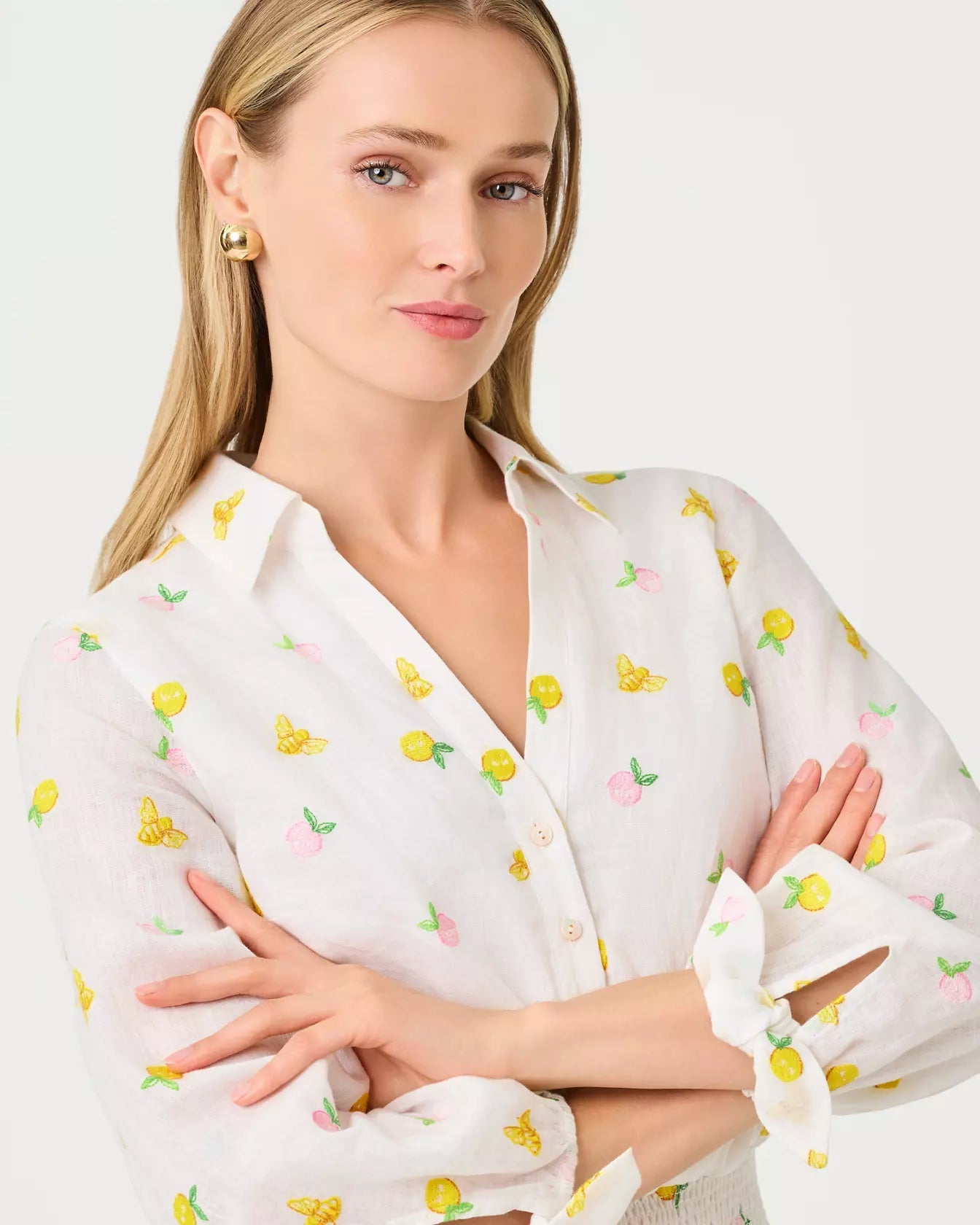 Abralynn Linen ShirtdressWomen - DressesLILLY PULITZERThe Printed Peach Savannah