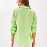 Sea View Linen Button Down Top